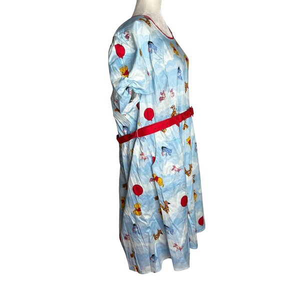 Disney Winnie The Pooh Loungefly Stitch Shoppe Dress Size 3XL Blue Belted Zipper - Picture 6 of 11